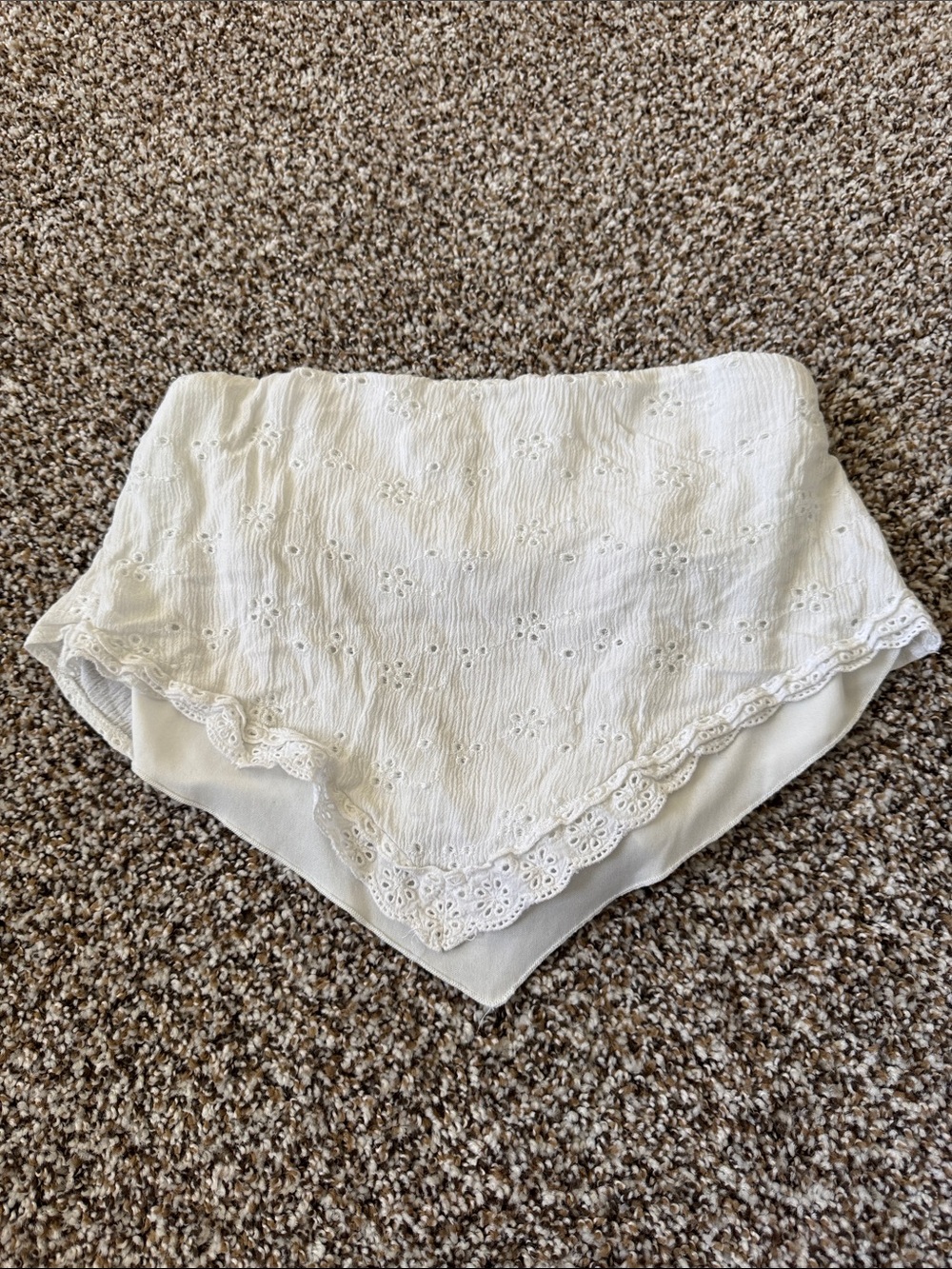 Women’s Cream Eyelet Lace Bandana Crop Top